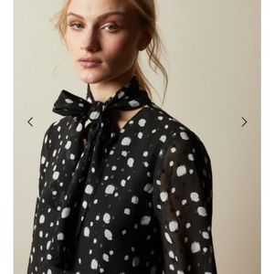 🖤 Polka-Dot Pussy-Bow Blouse by Seduction 🖤
